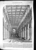 Antique Old Print 1856 Restoration St. Albans Abbey Church Nave Architecture