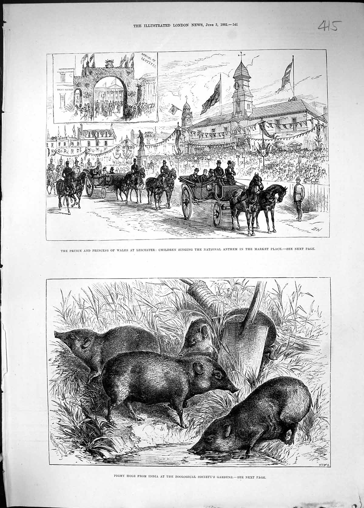 Old Prince Wales Leicester Children Anthem Market Place 1882 Pigmy Ho Victorian