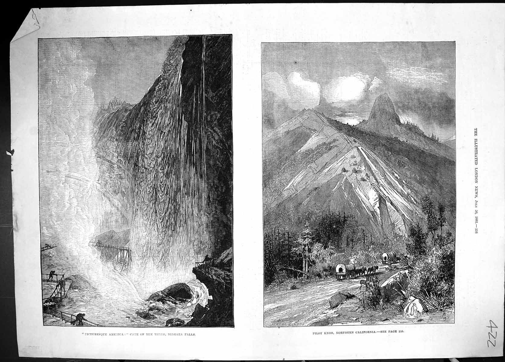 Old 1881 America Cave Winds Niagara Falls Pilot Knob California Mount Victorian