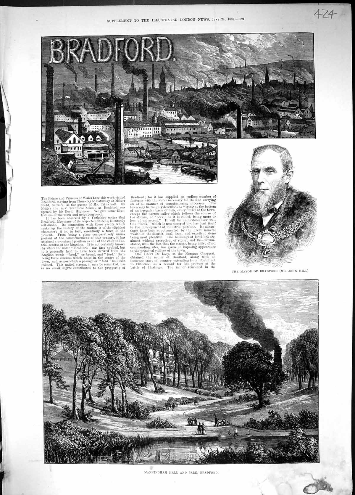 Old Mayor Bradford John Hill Manningham Hall Park Smoking Chimneys 18 Victorian