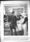 Antique Print 1889 Men Assembled Hospital Bed Sick Man Likeness Lord Harry 19th