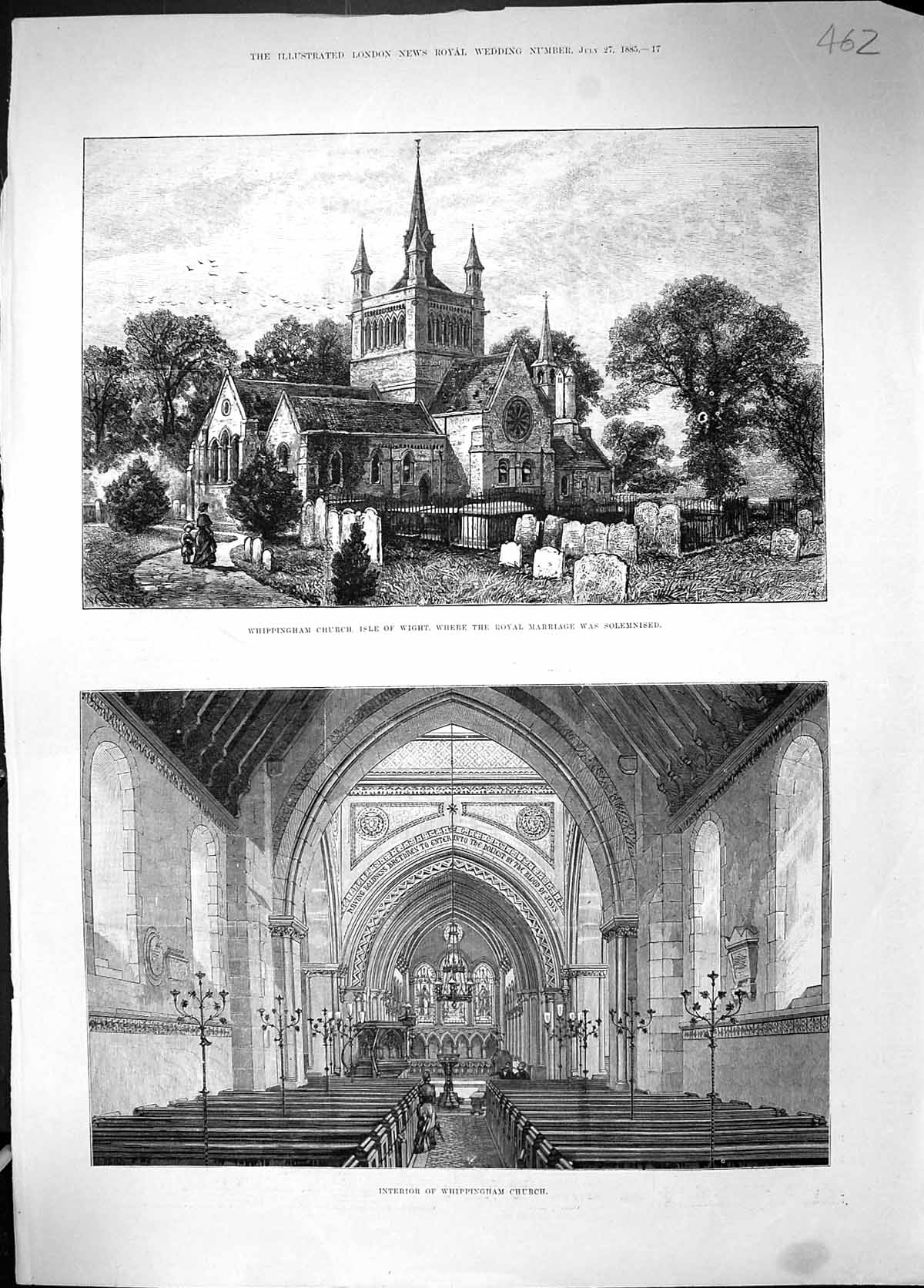 Old 1885 Whippingham Church Isle Wight Royal Wedding Solemnised Archi Victorian