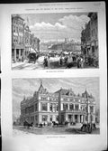 Old 1888 Market Place Nottingham Townhall Royal Agricultural Society Victorian