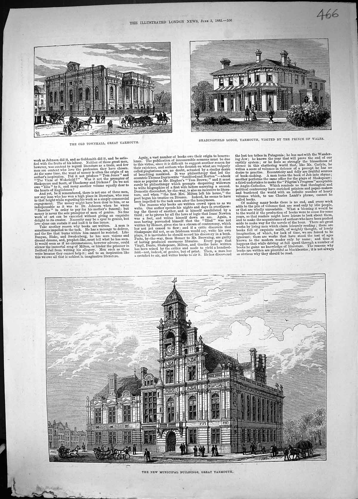Old 1882 Municipal Buildings Great Yarmouth Townhall Shadingfield Lod Victorian
