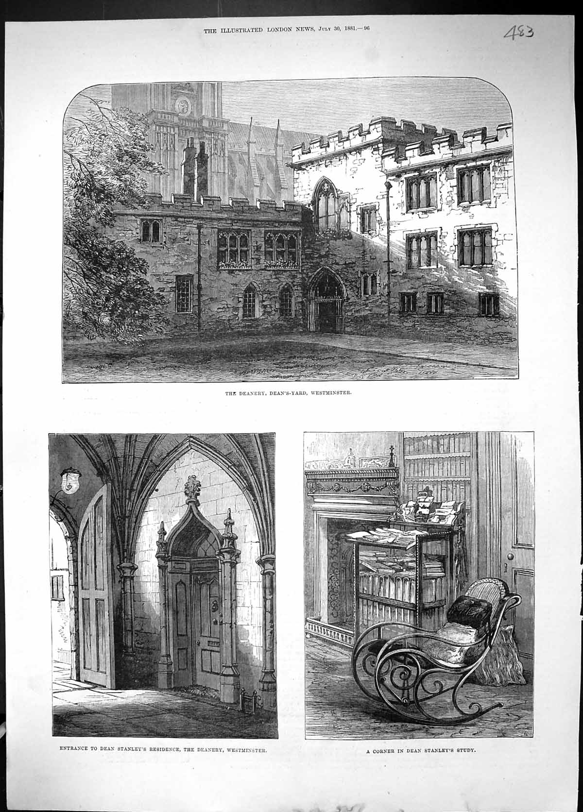 Old 1881 Entrance Deanery Dean'S-Yard Study Westminster London Archit Victorian