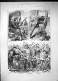 Antique Print Royal Visit Edinburgh Scotland Scottish Volunteers Siers 1881