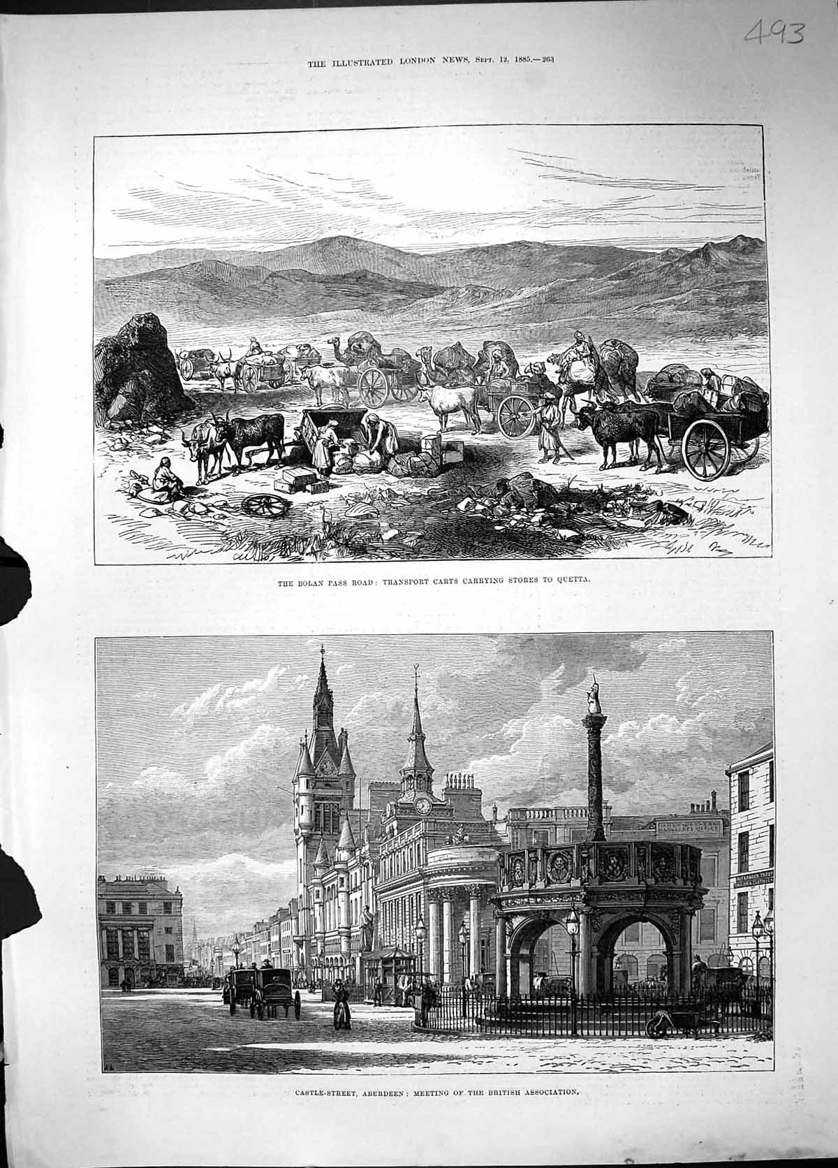 Old 1885 Bolan Pass Road Transport Carts Stores Quetta Castle Street Victorian