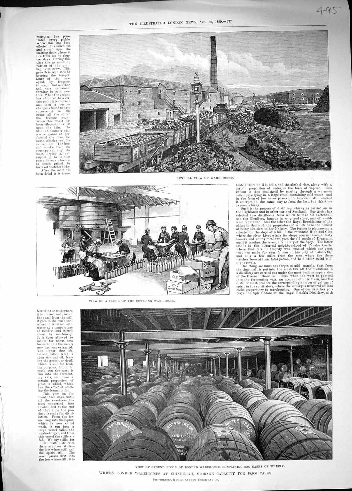 Old 1890 Whisky Bonded Warehouse Edinburgh Casks Bottling Industry Sc Victorian
