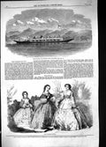 Old Steam-Gondola Coniston Lake Lancashire 1860 Ladies Paris Fashion Victorian