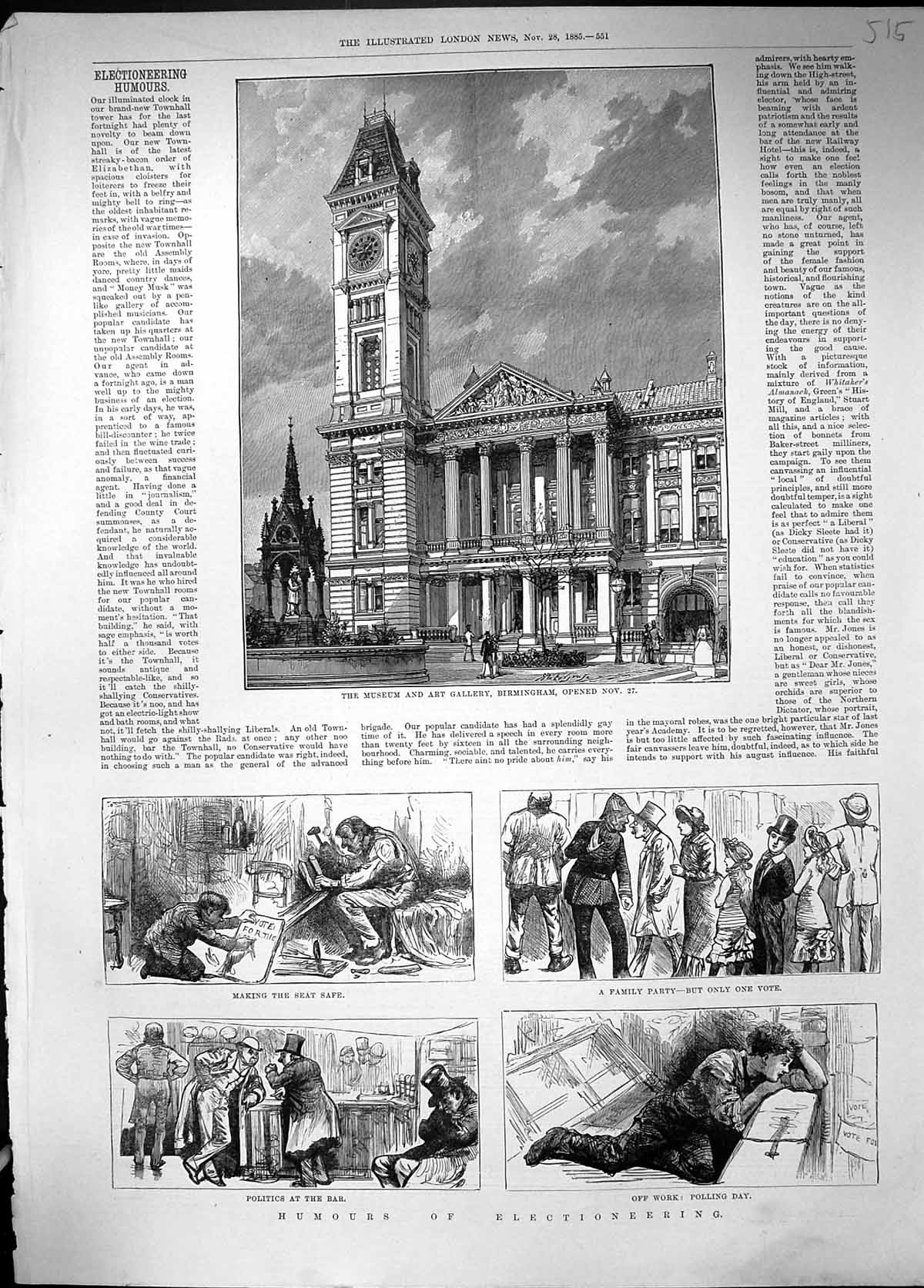 Old Humours Electioneering 1885 Museum Art Gallery Birmingham Archite Victorian