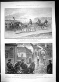 Old Ikon Reign Terror Roumania 1905 Ostrich Versus Horse Trotting Mat 20th