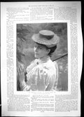 Antique Old Print 1898 Portrait Beautiful Woman Compleat Angler Lucien Davis