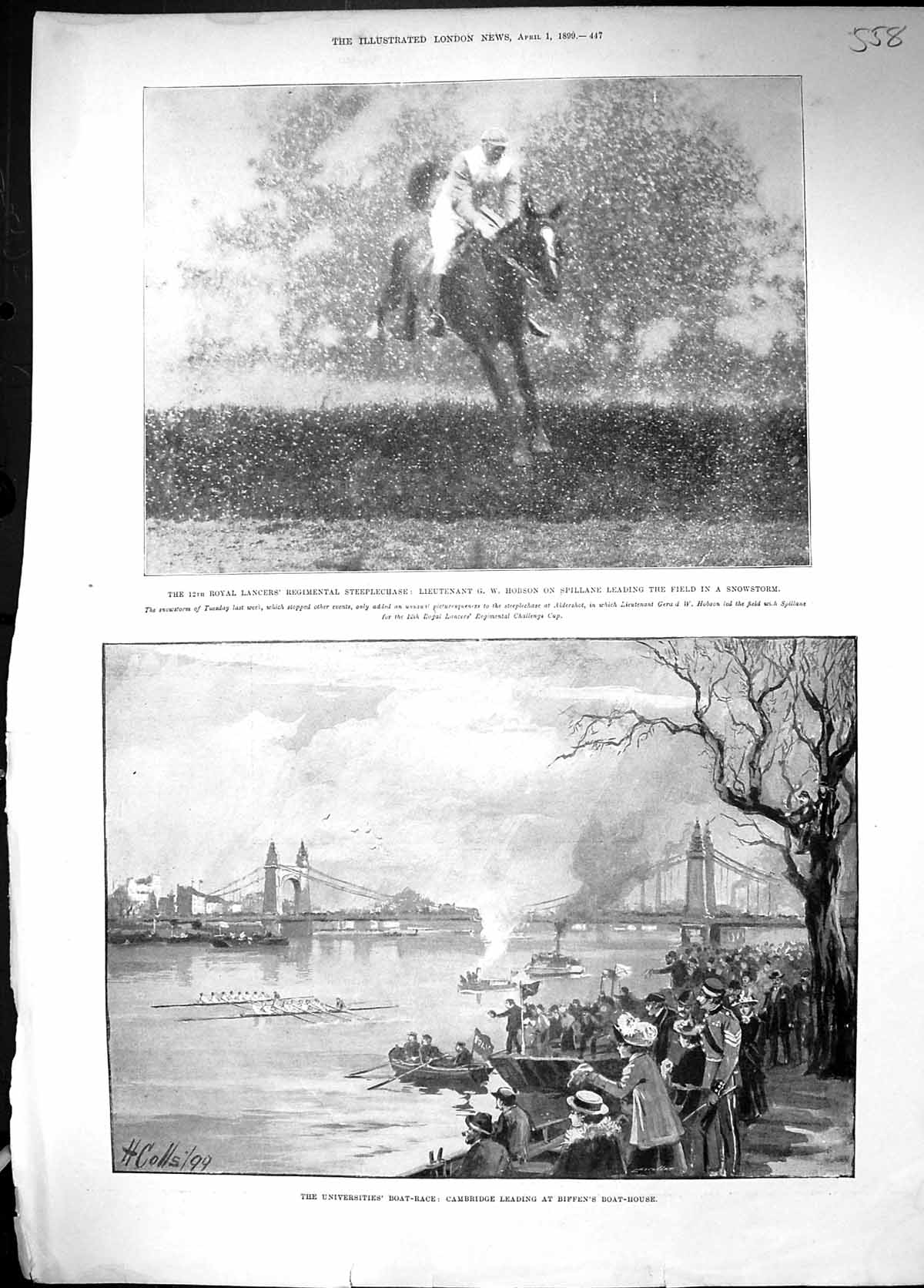 Old 1899 Royal Lancers Steeplchase Hobson Spillane Cambridge Universi Victorian