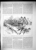 Old 1888 Hunting Season Ward Union Hounds Jumping Ditch Hare Horses S Victorian