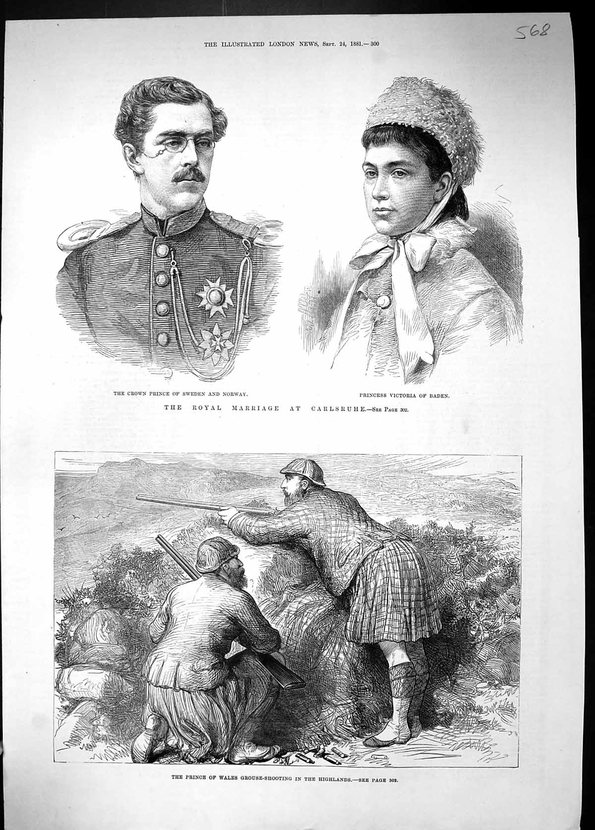 Old 1881 Royal Carlsruhe Prince Sweden Norway Victoria Baden Prince W Victorian