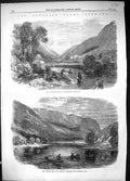 Old 1864 Scene Braes Balquhidder Perthshire Scotland Pear Fishing Loc Victorian