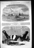 Old 1859 View Portsmouth England Ships Intermediate Paddle-Shaft Grea Victorian
