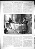 Antique Print 1894 Katherine Susan Uncle Robert Reading Letter House Table 19th