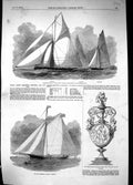 Old 1853 Cowes Regatta Julia Arrow Sylvie Yachts American Clipper Syl Victorian