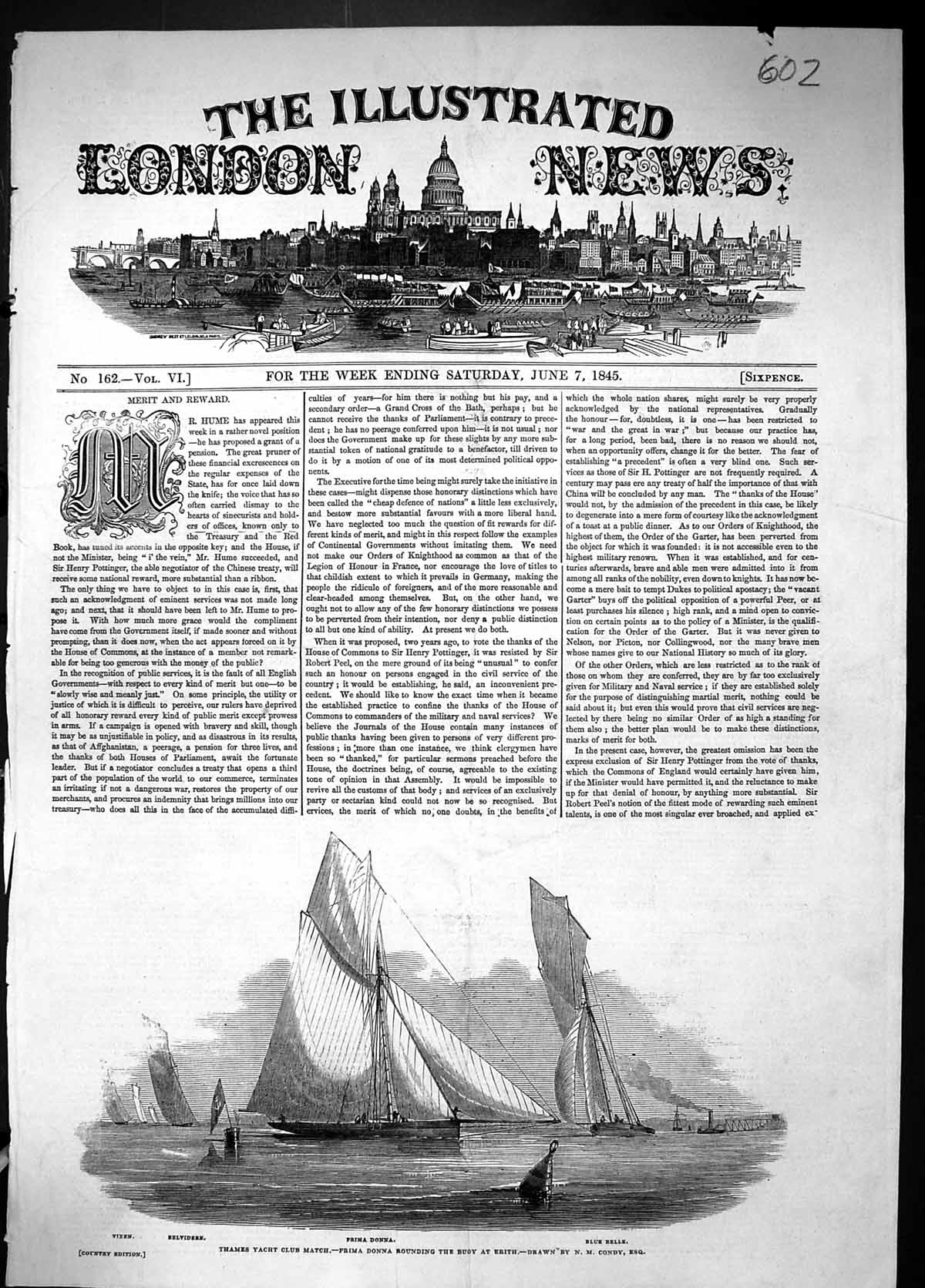 Old 1845 Thames Yacht Club Prima Donna Buoy Erith Vixen Belvidere Blu Victorian