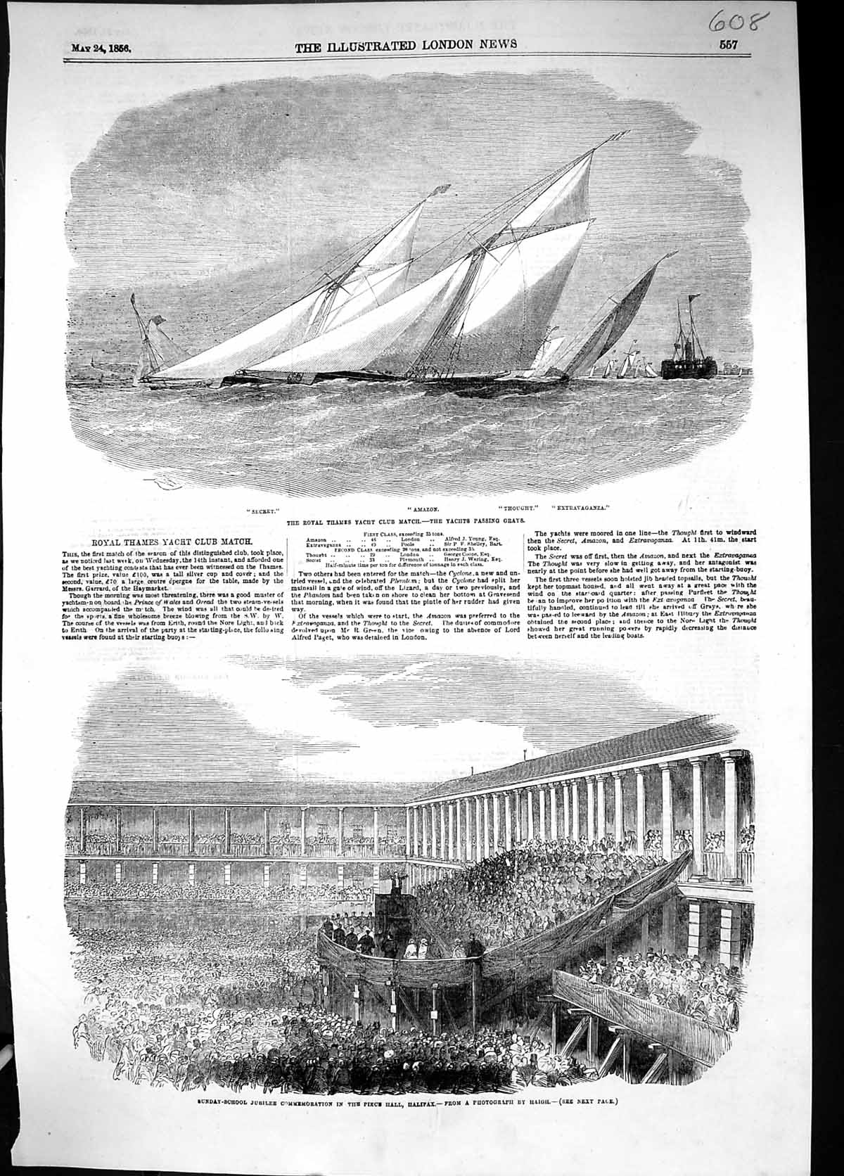 Old 1856 Royal Thames Yacht Club Grays Secret Amazon Thought Piece Ha Victorian