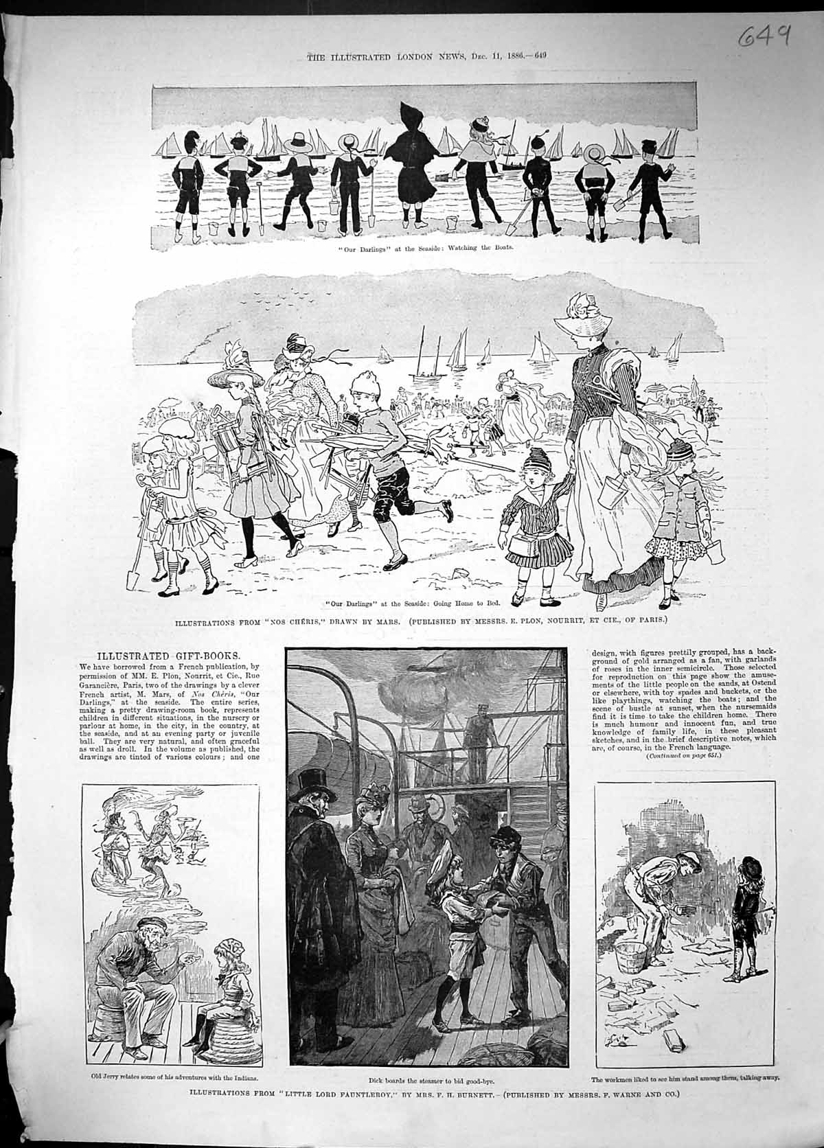 Old 1886 Illustrations Little Lord Fauntleroy Burnett Nos Charis Chil Victorian