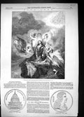 Antique Old Print 1850 Scene Saviour Temptation Reverse Wren Medal Obverse 19th