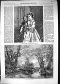 Antique Print 1860 Vicar'S Daughters View Norbury River Trees Henry Jutsum 19th