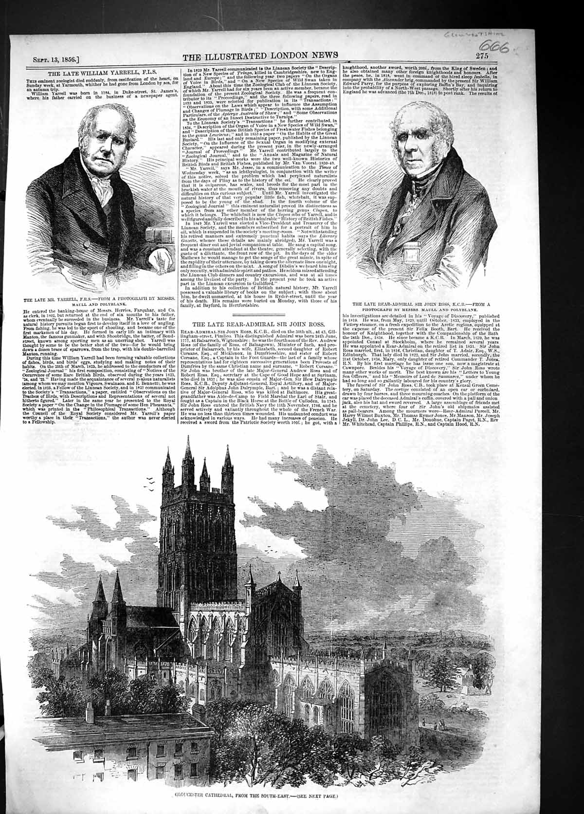 Old William Yarrell John Ross 1856 Gloucestee Musical Festival Glouce Victorian