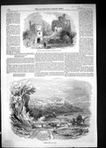 Original Old Antique Print 1845 Arundel Castle Keep Norman Gateway Architecture