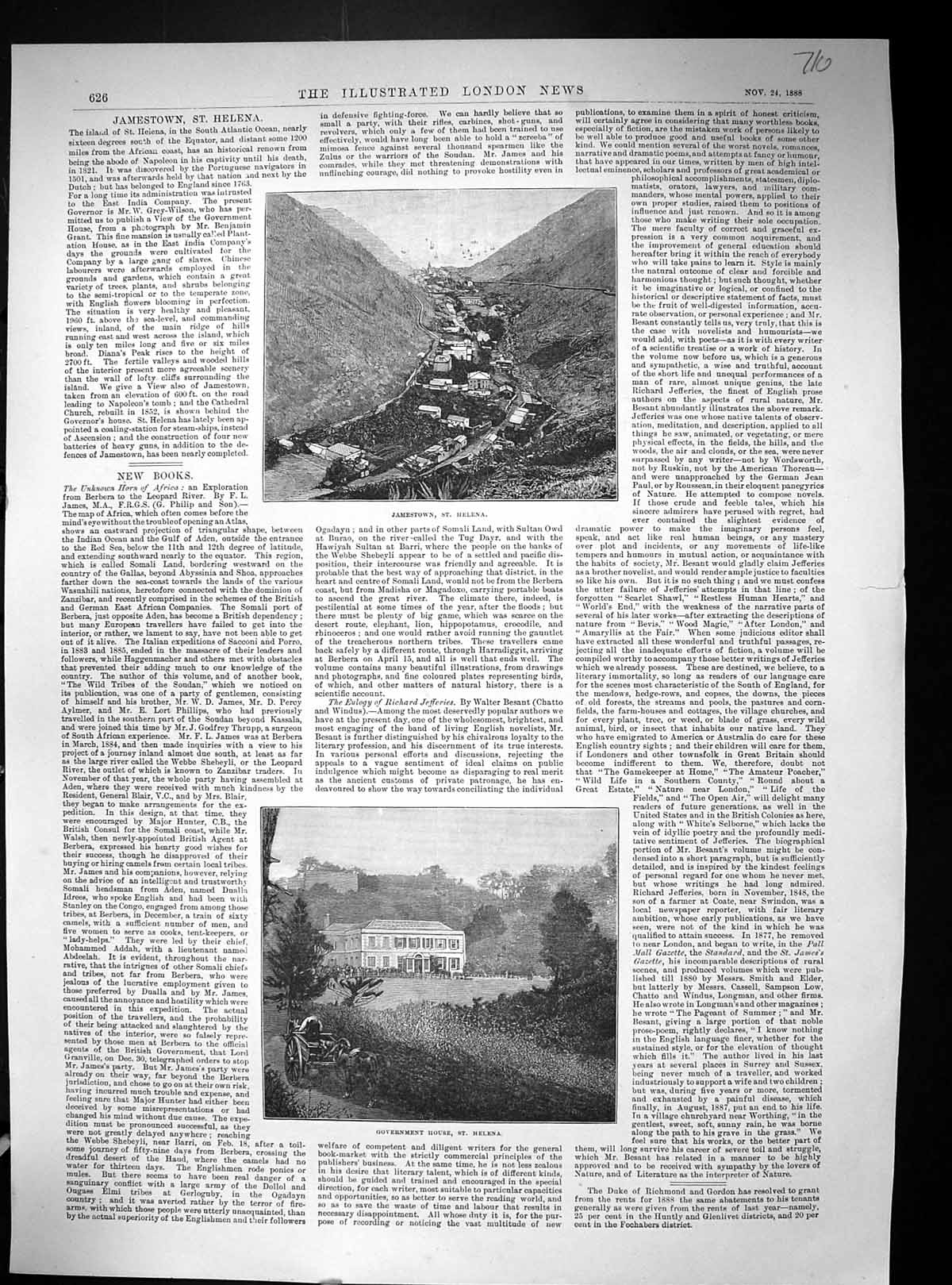 Old 1888 Jamestown St. Helena Government House Pears Business Offices 19th