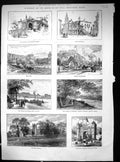 Old 1888 Nottingham Castle Guildhall Lenton Wollaton Wilford Church U 19th