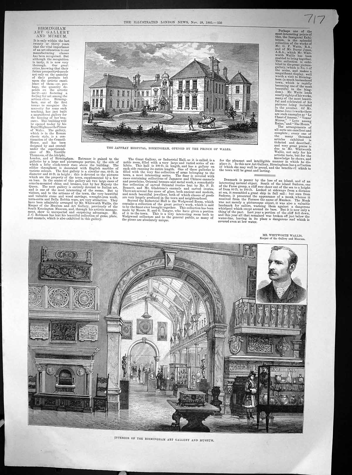 Old 1885 Jaffray Hospital Birmingham Whitworth Wallis Art Gallery Ecl 19th