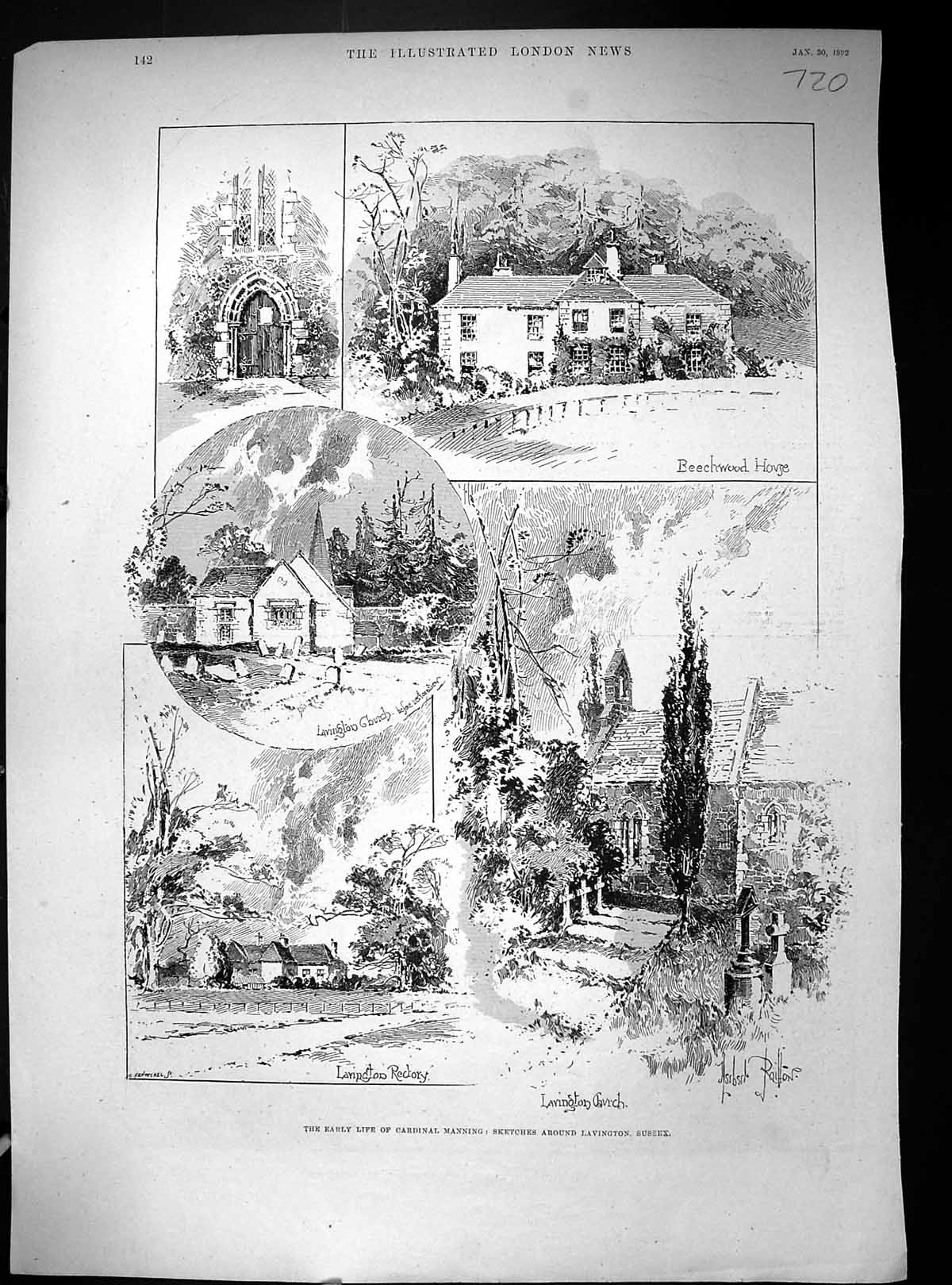Old 1892 Cardinal Manning Lavington Church Rectory Beechwood Wolfe Cl 19th