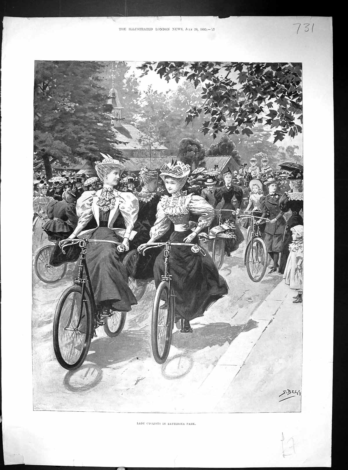 Old 1895 Lady Cyclists Battersea Medical Association Roberts Humphrey 19th