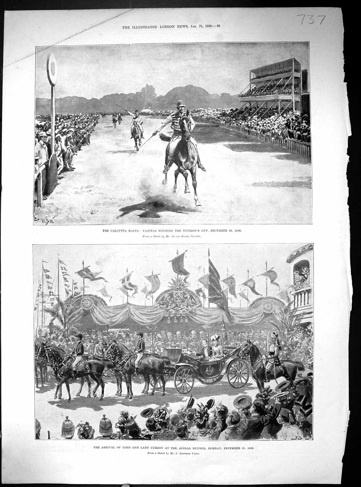 Old 1899 Calcutta Horse Racing Vanitas Lord Curzon Bombay PilkingtonVictorian