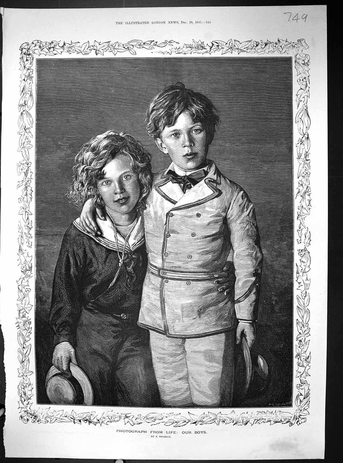 Antique Print 1885 Boys Thomson Advertisement Gsmith Silversmith Company 19th