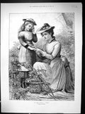 Old 1894 Little Girl Rose Thorn Mother Volunteer Ambulance ChallengeVictorian