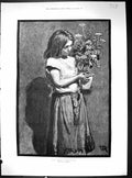 Old 1884 Poor Young Girl Flower Pot Treasure Rainey English Church Le 19th