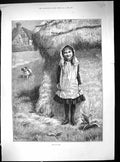Old 1884 Hide Seek Little Girl Farmyard Haystack Puppy Dog Parisian S 19th