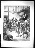 Old Print 1894 Burden Song Music Public Inn Brisson Lechmere James Augu 19th