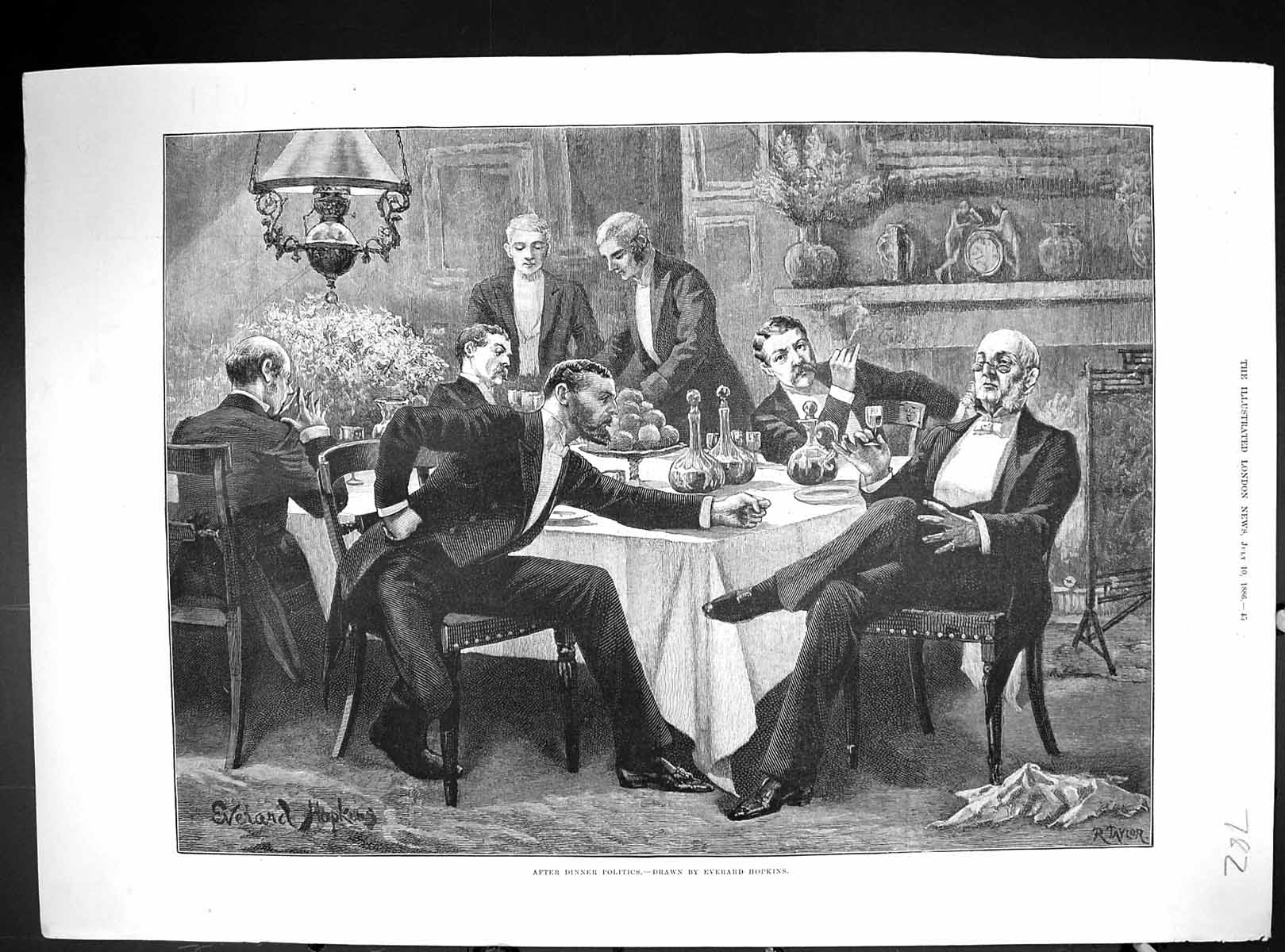 Old Key Victoria Hospital Children 1886 After Dinner Politics Men Mee 19th