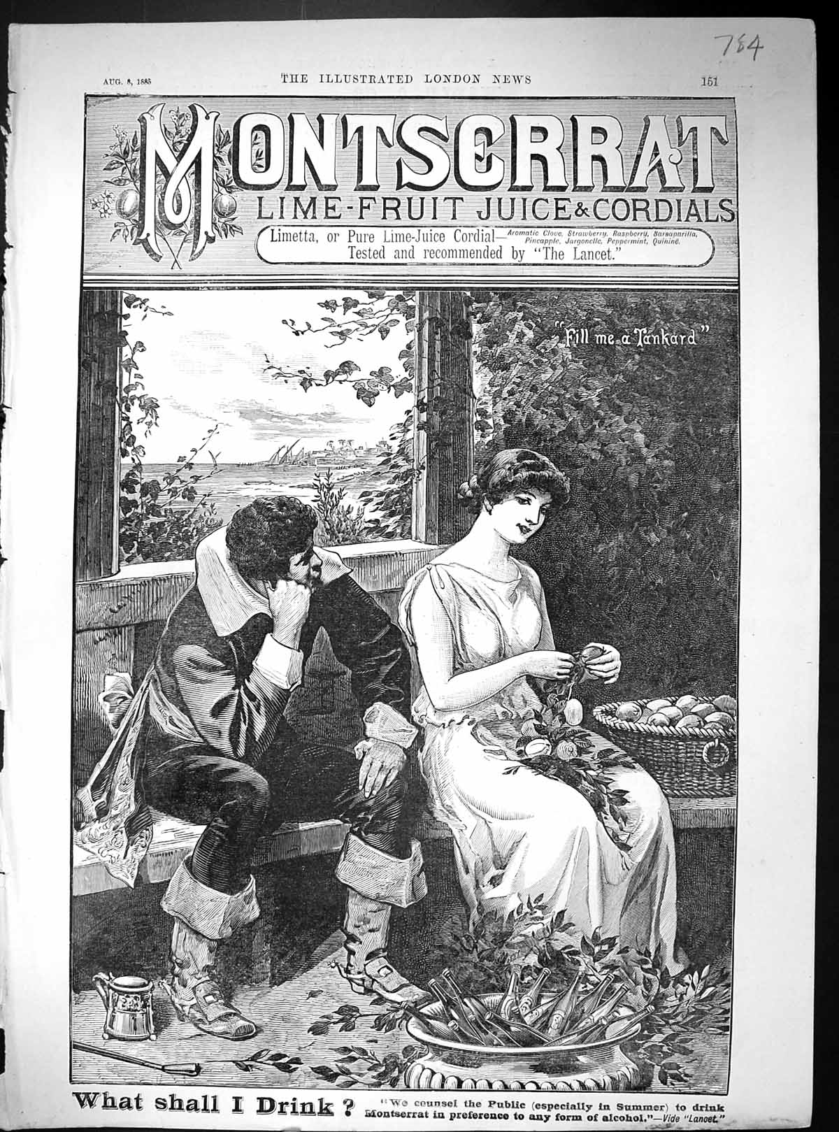 Antique Print 1885 Montserrat Lime-Juice Cordial Maple Rudge Tea Negretti 19th