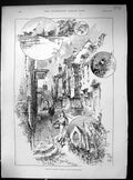 Old Print 1893 Windsor River Thames Manor Inn Alms Houses Michaelmas Ge 19th