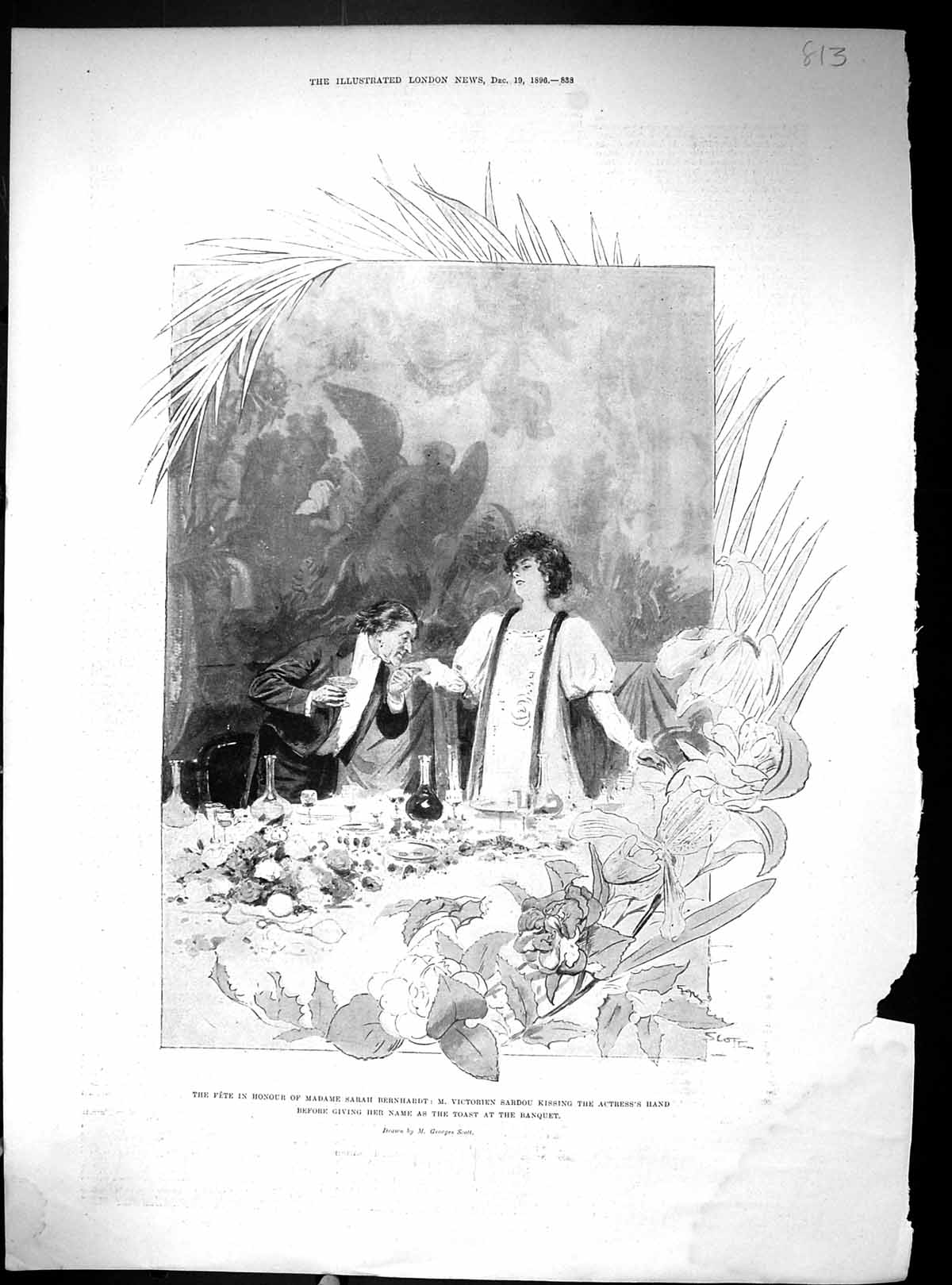 Old 1896 Fete Madame Sarah Bernhardt Sardou German Lloyd Steam Ship S 19th