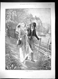 Old 1893 Sunshine Lady Man Romance Silver Statuette Duke Wellington A 19th