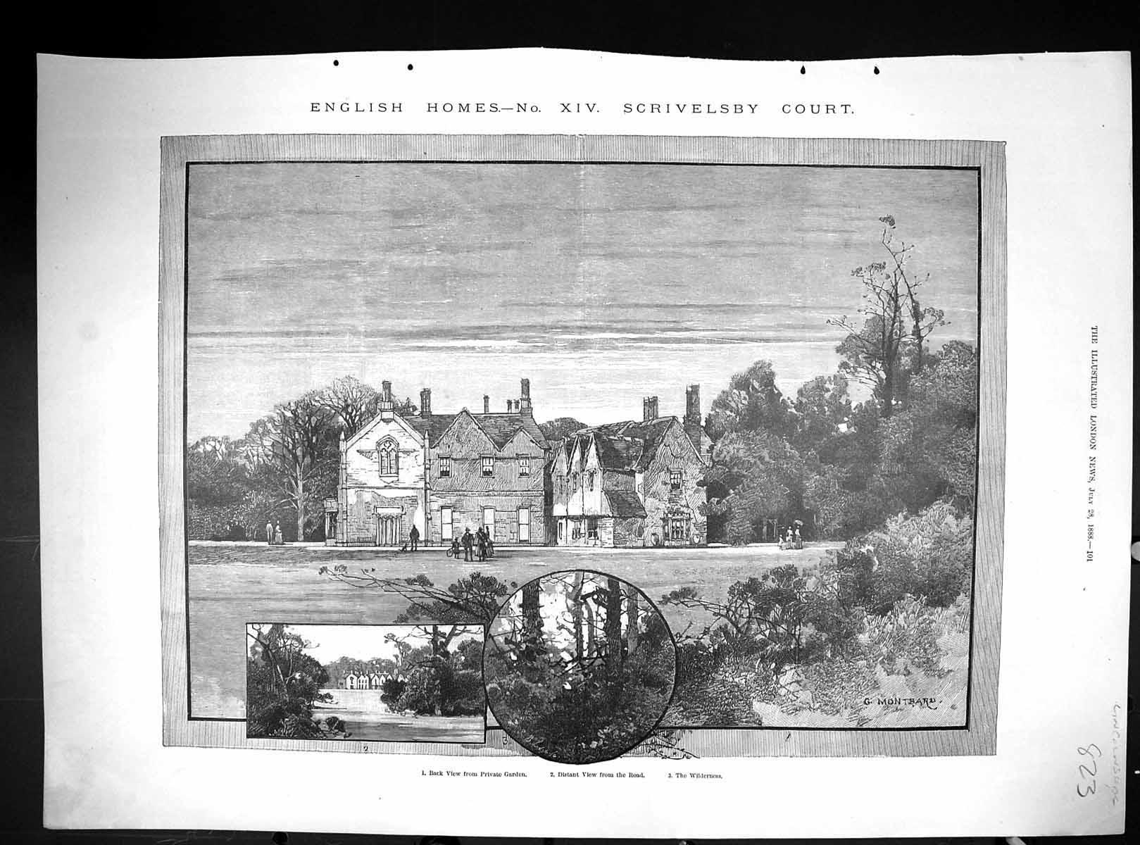 Old 1888 England Scrivelsby Court Private Garden Dymokes Architecture 19th