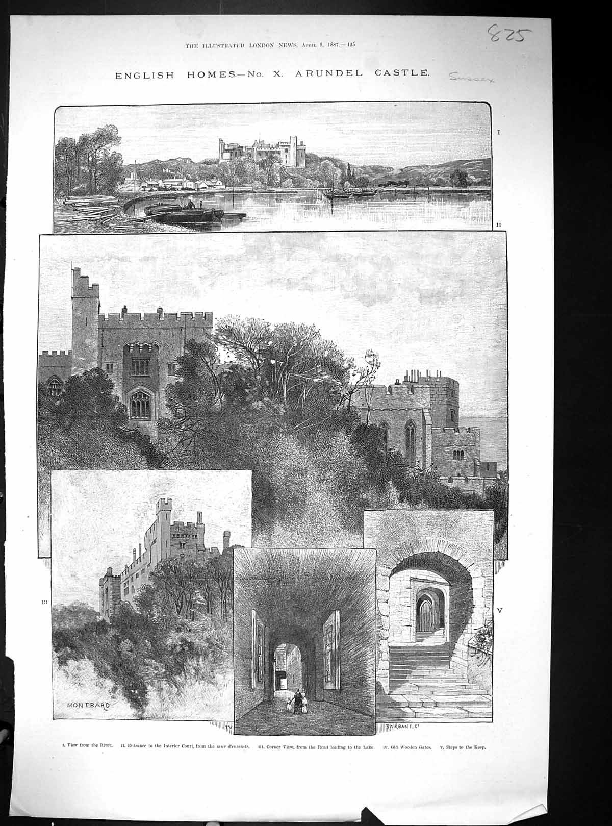 Old 1887 Arundel Castle England Duke Norfolk Architecture Wooden Gate 19th