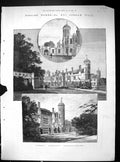 Old 1888 Cobham Hall England Entrance Gate Private Gardens Architectu 19th