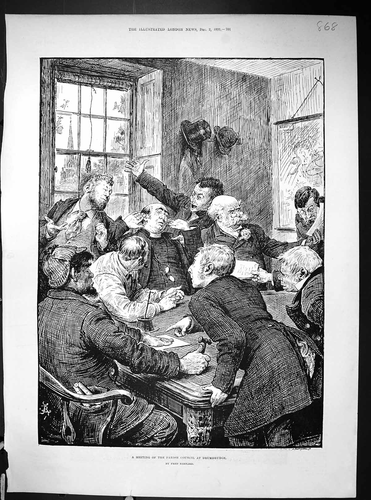 Old 1893 Meeting Parish Council Drumdrudge Horsham Church Aylsbury Da 19th